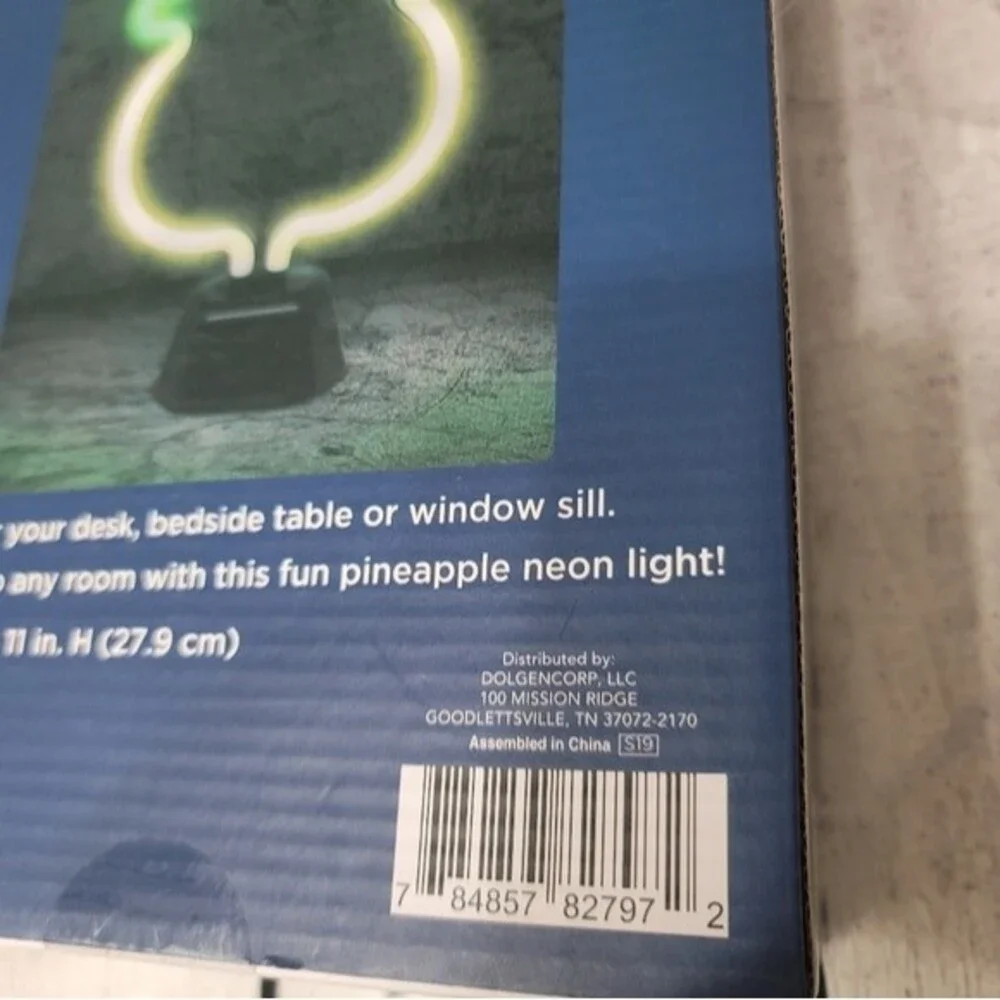 True Living Neon LED Light Pineapple Party Tabletop Light